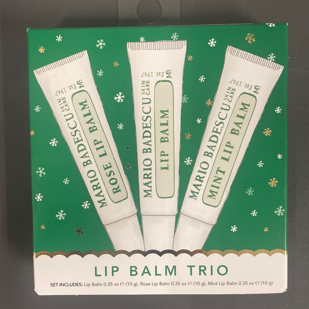 MARIO BADESCU Lip Balm Trio $24 Value
Regular, Rose, Mint NIB